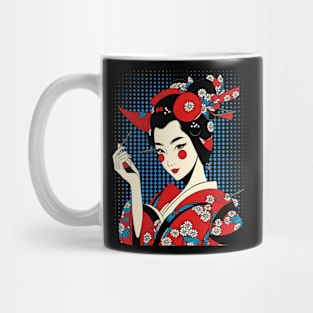 Retro Vintage Cartoon Geisha Girl Mug